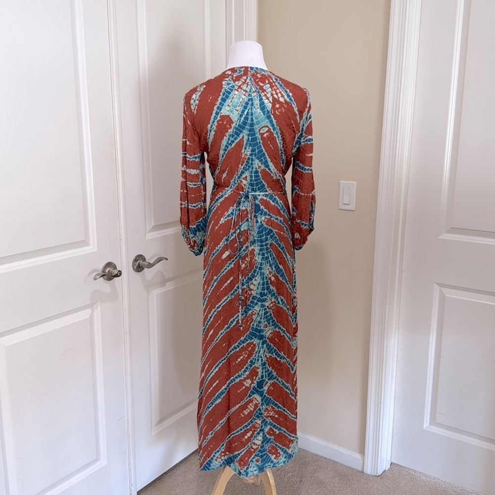 Young Fabulous & Broke Belle Midi Wrap in Mud Savannah Wash Wrap Dress Small - Picture 6 of 9
